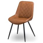 Dining Chair. Chair. Dining Table. Criss Cross. Pattern. Furniture. Seating. Tan. Faux. Leather. Legs. Metal. Black. Home. Kitchen. Bedroom. Decor. Classic. Sleek. Modern. Classic.