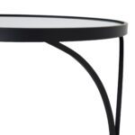 Black. Mirror. Curve. Design. Metal. Glass. Set. Two. Modern. Sleek. Side. Table. End. Home. Decor. Frame. Sleek. Versatile. Hallway. Bedroom. Living. Room. Chic. Style. Design.