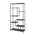 Shelf. Shelving. Unit. Display. Storage. Metal. Black. Industrial. Modern. Design. Functional. Minimalist. Statement. Decor. Urban. Living. Hallway. Dining. Bedroom. Room. Home. Furniture.