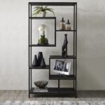 Shelf. Shelving. Unit. Display. Storage. Metal. Black. Industrial. Modern. Design. Functional. Minimalist. Statement. Decor. Urban. Living. Hallway. Dining. Bedroom. Room. Home. Furniture.