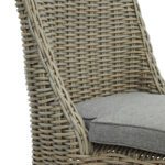 Outdoor. Furniture. Garden. Round. Dining. Chair. Seating. Wicker. Aluminium. Weatherproof. Rustproof. Durable. Comfortable. Cushion. Olefin. Fabric. Acacia. Wood. Eco-friendly. Wood. Resilient. Wicker. Resistant. Beige.