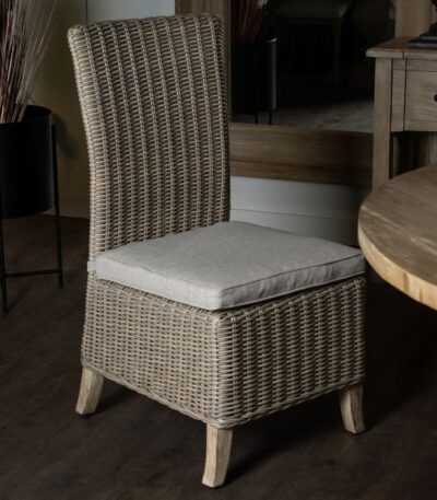 Outdoor. Furniture. Garden. Dining. Chair. Seating. Wicker. Aluminium. Weatherproof. Rustproof. Durable. Comfortable. Cushion. Olefin. Fabric. Acacia. Wood. Eco-friendly. Wood. Resilient. Wicker. Resistant. Beige.