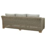 Outdoor. Furniture. Garden. Three. Seater. Sofa. Seating. Wicker. Aluminium. Weatherproof. Rustproof. Durable. Comfortable. Cushion. Olefin. Fabric. Acacia. Wood. Eco-friendly. Wood. Resilient. Wicker. Resistant. Beige.