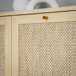 Beige. Oak. Rattan. 3 Door. Sideboard. Furniture. Storage. Shelf. Soft Close. Spacious. Timeless. Design. Home. Bedroom. Hallway. Living. Decor. Interior. Versatile. Quality. Functionality. Cabinet.