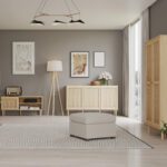 Beige. Oak. Rattan. 3 Door. Sideboard. Furniture. Storage. Shelf. Soft Close. Spacious. Timeless. Design. Home. Bedroom. Hallway. Living. Decor. Interior. Versatile. Quality. Functionality. Cabinet.