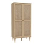 Oak. Rattan. Display. Cabinet. Furniture. Unit. Home. Hallway. Dining. Bedroom. Room. Living. Wood. Two Door. Storage. Spacious. Decor. Interior. Stylish. Design. Wood. Timeless. Functional. Collection.