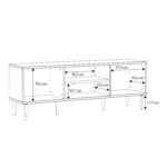 Oak. Rattan. Media. Unit. Cabinet. Furniture. Home. Office. Bedroom. Living. Room. Storage. Shelf. Space. Design. Neutral. Contemporary. Soft Close. Doors. Cable. Access. Versatile. Durable. Timeless. Modern. Display. Two Doors. Table.