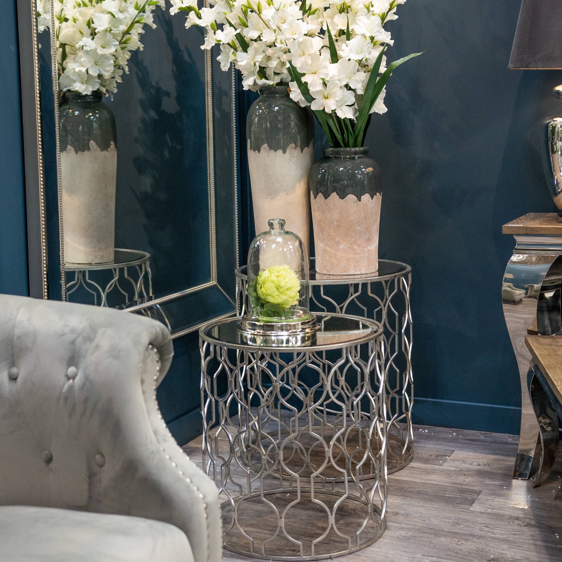 Glass Side Tables. Furniture. Living Room Decor. Accent Tables. End Tables. Modern. Contemporary. Stylish. Functional. Home Decor.