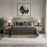 Olivia Dark Grey Velvet Double Ottoman Bed. Stud detail headboard. Ottoman bed. Clean-lined design. Elegant design. Plush velvet upholstery. Luxurious tactile feel. Natural wood frame. Tufted tall headboard. Stud and button detail. Contemporary luxe design. Stylish. Sophisticated. Durable. Practical. Storage space. Modern aesthetic. Easy assembly. Sturdy construction. Timeless design. Neutral colour palette. Fine craftsmanship. Luxurious materials. Bedroom. Furniture. Home decor.