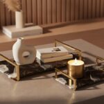 Preen Black Resin Tray. Black resin tray. Agate effect tray. Gold handle tray. Decorative serving tray. Luxury home accessories. Modern coffee table tray. Handcrafted resin tray. Black and gold tray. Contemporary decor tray. Drinks serving tray. Resin decorative tray. Stylish home accents. Centerpiece tray. Small resin tray. Large resin tray.