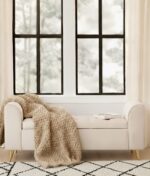 Vera velvet ottoman. Storage bench. Black velvet. Cream velvet. Mink velvet. Tufted seat. Gold finish legs. Iron legs. Luxe seating. Contemporary design. Home furniture. Stylish storage. Living room furniture. Velvet upholstery. Modern ottoman. Plush cushioning. Elegant seating. Functional furniture. Trendy home decor. Comfortable bench. Decorative ottoman. Storage solution.