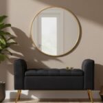 Vera velvet ottoman. Storage bench. Black velvet. Cream velvet. Mink velvet. Tufted seat. Gold finish legs. Iron legs. Luxe seating. Contemporary design. Home furniture. Stylish storage. Living room furniture. Velvet upholstery. Modern ottoman. Plush cushioning. Elegant seating. Functional furniture. Trendy home decor. Comfortable bench. Decorative ottoman. Storage solution.