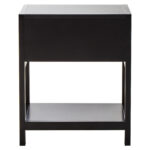 black bedside table. wood bedside table. natural rattan drawer. rattan bedside table. modern nightstand. black and rattan furniture. bedroom storage. small side table. black furniture. minimalist nightstand. wooden nightstand. eco-friendly furniture. boho furniture. compact storage. bedside drawer unit. home furniture. bedroom decor. stylish bedside table. modern bedroom furniture. sustainable design. rattan panel. contemporary furniture. earthy decor. nightstand with shelf.