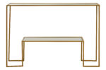Valento Console Table. Console table with glass top. Minimalist console table. Gold console table. Black console table. Modern console table. Tempered glass furniture. Iron frame table. Luxury hallway table. Entryway console. Small secondary table. Contemporary furniture. Home furniture. Accent table. Narrow console table. Designer console table. Sleek furniture design. Functional home decor. Modern hallway furniture. Decorative console table.