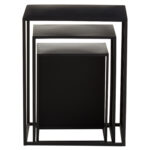 Valento. Side tables. Set of 3. Black finish. Iron frame. Minimalist furniture. Rectangular tables. Modern home decor. Durable tables. Compact design. Living room furniture. Sleek tables. Contemporary style. Space-saving furniture. Home accessories. Functional furniture. Versatile tables. Luxury finish. Black furniture. Metal furniture. Stylish side tables.