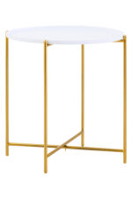 Elaro Side Table. Modern side table. Stylish side table. Minimalist side table. Durable side table. Wooden side table. Metal frame side table. Compact side table. Living room side table. Bedroom side table. Versatile side table. Space-saving side table. Contemporary side table. Industrial side table. Accent side table. Easy-to-assemble side table. Functional side table. Neutral tone side table. Lightweight side table. Practical side table.