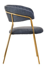 Taryn Faux Leather Dining Chair. Dark grey dining chair. Faux leather dining chair. Modern dining chair. Gold leg dining chair. Contemporary dining furniture. Padded dining chair. Tufted backrest chair. Minimalist dining chair. Ergonomic dining seating. Luxury grey dining chair. Easy clean faux leather chair. Metal frame dining chair. Stylish kitchen chair. Modern home office chair. Compact dining chair. Gold finish legs chair. Soft padded dining chair. Industrial modern chair. Elegant dining room seating.