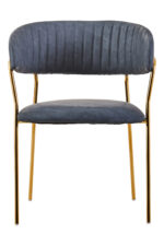 Taryn Faux Leather Dining Chair. Dark grey dining chair. Faux leather dining chair. Modern dining chair. Gold leg dining chair. Contemporary dining furniture. Padded dining chair. Tufted backrest chair. Minimalist dining chair. Ergonomic dining seating. Luxury grey dining chair. Easy clean faux leather chair. Metal frame dining chair. Stylish kitchen chair. Modern home office chair. Compact dining chair. Gold finish legs chair. Soft padded dining chair. Industrial modern chair. Elegant dining room seating.