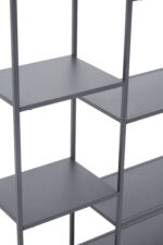 Axel shelf unit. Multi-level shelving. Metal shelf unit. Grey powder coated metal. Industrial shelf unit. Open shelving. Home storage furniture. Modern shelving unit. Minimalist shelf design. Large storage unit. Organiser shelf. Living room shelf. Office storage shelf. Display shelves. Industrial home decor. Contemporary storage solution. Grey metal furniture. Modern open shelf unit. Multi-purpose shelf unit. Sleek metal shelving.