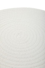 Lior Woven Stool. Natural woven seat. Two-tone design. White accents. Angular wooden legs. Durable seating. Stylish stool. Natural materials. Handcrafted. Eco-friendly. Contemporary design. Minimalist style. Natural living. Home furniture. Accent stool. Lightweight. Versatile seating. Textured pattern. Organic texture. Rustic charm. Scandinavian style. Modern home.