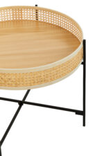 Dakota. Coffee Table. Natural Rattan. Hand Woven. Black Metal Base. Round Table. Cross Base. Organic Texture. Natural Living. Living Room Furniture. Home Decor. Sleek Design. Minimalist. Contemporary. Brown. Black. Natural Colors.