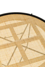 Dakota. Round coffee table. Natural rattan. Hand-woven rattan. Black metal base. Sleek design. Minimalist furniture. Organic texture. Natural living. Home furniture. Living room table. Modern coffee table. Durable. Stylish table.