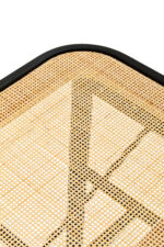 Dakota bench. Natural rattan bench. Black metal frame. Handwoven rattan. Minimalist bench. Organic texture. Sleek design. Home furniture. Natural living. Modern bench. Living room furniture. Rectangular bench. Stylish seating. Eco-friendly furniture. Durable bench.