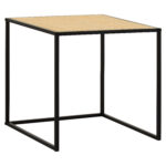 Dakota. Side table. Natural rattan. Hand-woven. Square webbing. Black metal frame. Minimalist furniture. Natural living. Home décor. Living room. Organic texture. Sleek design. Rustic style. Eco-friendly furniture. Small table. Accent table. Modern rustic. Sustainable materials.