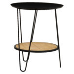 dakota side table. black metal side table. side table with rattan shelf. hairpin leg table. small round table. modern side table. boho side table. minimalist side table. rattan furniture. black and natural table. living room side table. compact accent table. metal and rattan table. natural living furniture. decorative side table. small storage table. round top side table. coffee table alternative. scandi boho furniture. home furniture.