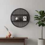 Bayur Rattan Wall Shelf. Rattan Shelf. Black Wall Shelf. Natural Wall Shelf. Round Wall Shelf. Eco-Friendly Shelf. Open Storage Shelf. Boho Wall Decor. Compact Storage. Modern Wall Shelf. Rattan Furniture. Home Decor. Wall Display Shelf. Rustic Shelf. Contemporary Shelf. Decorative Wall Storage. Natural Material Shelf. Small Space Storage. Stylish Wall Shelf. Living Room Decor.