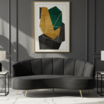 Lina 3 Seater Sofa. Velvet Sofa. Mid-Century Sofa. Gold Finish Legs. Grey Sofa. Black Sofa. Cream Sofa. Living Room Furniture. Luxe Sofa. Curved Sofa. Three Seater. Slanted Legs. Stylish Sofa. Comfortable Seating. Home Furniture. Modern Sofa. Elegant Sofa. Upholstered Sofa. Velvet Upholstery. Designer Sofa.