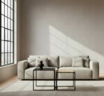 Dakota Nest of 2 Tables. Nesting tables. Black iron tables. Rattan and metal tables. Durable side tables. Space-saving furniture. Modern tables. Minimalist design. Natural living. Home furniture. Living room tables. Versatile tables. Black furniture. Contemporary decor. Stylish tables. Functional furniture. Accent tables. Small space furniture. Sleek square frames. Eco-friendly materials. Rustic-modern style.