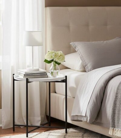 home. furniture. side table. modern side table. minimalist furniture. tray table. accent table. round top table. black iron legs. lattice base. contemporary style. white tray. grey tray. small table. living room furniture. stylish side table. metal table. modern home décor. interior design. compact table. Scandinavian style. functional furniture. decorative table. sofa side table. bedroom side table. entryway furniture.