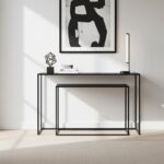 Valento Console Tables. Console Table Set. Black Console Tables. Gold Console Tables. Modern Console Tables. Minimalist Console Tables. Mirrored Console Tables. Iron Console Tables. Tempered Glass Console Tables. Living Room Furniture. Hallway Furniture. Home Entryway Tables. Luxe Console Tables. Small Space Furniture. Contemporary Home Decor. Stylish Side Tables. Modern Entry Tables. Sleek Furniture Design. Narrow Console Tables. Valento Collection. Home Furniture. Accent Tables. Metal Frame Tables.