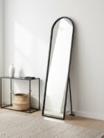 Valento Floor Mirror. Full-length floor mirror. Modern floor mirror. Stylish floor mirror. Large floor mirror. Minimalist mirror. Decorative floor mirror. Bedroom floor mirror. Living room mirror. Contemporary floor mirror. Slim profile mirror. Easy-to-assemble mirror. Functional mirror. Durable floor mirror. Tall floor mirror. Home décor mirror. Full-body mirror. Elegant floor mirror. Large reflective mirror. gold