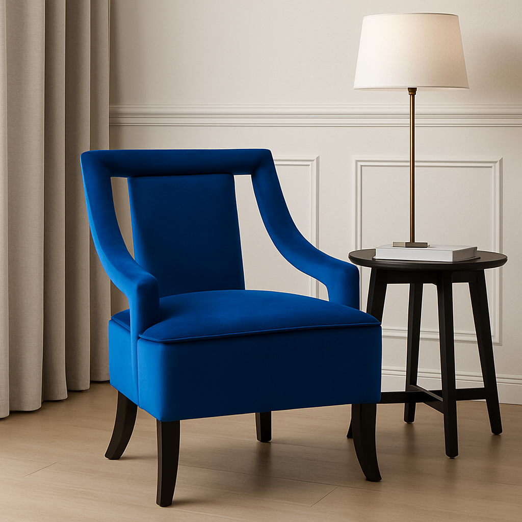 Hale Blue Velvet Chair Hale Velvet Chair. velvet accent chair. modern velvet chair. compact velvet chair. cozy velvet seating. plush velvet chair. velvet lounge chair. velvet chair for living room. velvet chair for bedroom. velvet chair for study. stylish velvet chair. sleek velvet chair. cushioned velvet chair. soft velvet upholstery. durable velvet chair. compact accent chair. space-saving chair. comfortable velvet chair. modern home furniture. elegant accent chair. velvet chair with slim legs. sturdy frame chair. easy-care velvet chair. versatile velvet chair. contemporary velvet seating. Blue. Black. Armchair. Home. Furniture.