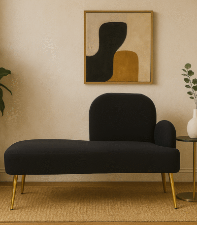 Harley Right Hand Chaise Lounge. Black Chaise Lounge. Grey Chaise Lounge. Upholstered Chaise. Gold Metal Legs. Slanted Legs. Modern Furniture. Minimalist Design. Comfortable Seating. Living Room Furniture. Bedroom Furniture. Lounge Chair. Contemporary Decor. Stylish Seating. Home Furniture. Accent Chair. Plush Padding. Durable Metal Legs. Elegant Chair. Modern Home Decor. Luxury Seating.