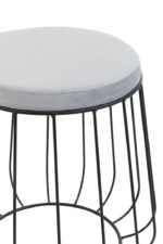 Vey Tall Cage Stool. Grey Velvet Stool. Black Metal Base. Industrial Stool. Tall Accent Stool. Modern Seating. Birdcage Design Furniture. Minimalist Stool. Contemporary Decor. Living Room Stool. Bedroom Accent. Velvet Upholstered Stool. Industrial Home Accessory. Stylish Seating Option. Decorative Tall Stool. Modern Home Furniture. Urban Style Accent. Compact Design Stool. Soft Velvet Seat.