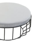 Vey Round Cage Stool. Grey Velvet Stool. Black Metal Base. Industrial Stool. Modern Accent Stool. Cage Design Furniture. Round Velvet Seat. Minimalist Home Decor. Contemporary Stool. Living Room Accent. Bedroom Stool. Dressing Table Seat. Industrial Home Accessory. Compact Seating. Modern Home Furniture. Urban Style Stool. Soft Velvet Upholstery. Decorative Stool. Functional Accent Piece.
