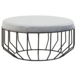 Vey Round Cage Stool. Grey Velvet Stool. Black Metal Base. Industrial Stool. Modern Accent Stool. Cage Design Furniture. Round Velvet Seat. Minimalist Home Decor. Contemporary Stool. Living Room Accent. Bedroom Stool. Dressing Table Seat. Industrial Home Accessory. Compact Seating. Modern Home Furniture. Urban Style Stool. Soft Velvet Upholstery. Decorative Stool. Functional Accent Piece.