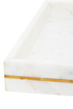 Ena Tray. White Marble Tray. Gold Inlay Tray. Rectangular Marble Tray. Luxe Home Accessory. Minimalist Decorative Tray. Coffee Table Tray. Vanity Tray. Dining Table Tray. Elegant Home Décor. Modern Marble Tray. Durable Marble Tray. Designer Table Accessory. Marble and Gold Tray. Functional Decorative Tray. Sophisticated Home Accent. Luxury Tabletop Accessory. Classic Decorative Tray. Stylish Serving Tray. Contemporary Home Accessory.