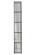 Trent 5 Tier Shelf Unit. Black iron shelf. Glass shelf unit. Modern shelving. Industrial shelving. Tall bookcase. 5 tier shelf. Clear glass shelves. Minimalist storage. Modern furniture. Industrial furniture. Home office shelves. Hallway shelf unit. Living room shelving. Contemporary bookcase.