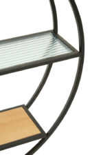 Virello 3 Tier Shelf. Wall Mounted Shelf. Industrial Wall Shelf. Glass and Wood Shelf. Three Tier Wall Shelf. Modern Storage Shelf. Space Saving Shelf. Rounded Metal Frame Shelf. Contemporary Wall Storage. Decorative Wall Unit. Living Room Wall Shelf. Bedroom Wall Shelf. Office Storage Shelf. Stylish Display Shelf. Mixed Material Shelf. Modern Industrial Furniture. Floating Wall Shelf. Minimalist Wall Decor. Compact Wall Organizer. Designer Wall Shelf.