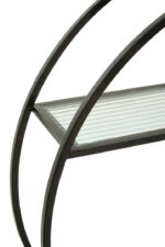 Virello 3 Tier Shelf. Wall Mounted Shelf. Industrial Wall Shelf. Glass and Wood Shelf. Three Tier Wall Shelf. Modern Storage Shelf. Space Saving Shelf. Rounded Metal Frame Shelf. Contemporary Wall Storage. Decorative Wall Unit. Living Room Wall Shelf. Bedroom Wall Shelf. Office Storage Shelf. Stylish Display Shelf. Mixed Material Shelf. Modern Industrial Furniture. Floating Wall Shelf. Minimalist Wall Decor. Compact Wall Organizer. Designer Wall Shelf.