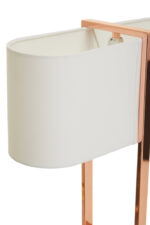 Lucia Table Lamp. Copper Table Lamp. Sculptural Lamp. Modern Table Lamp. Contemporary Table Lamp. White Linen Shade Lamp. Square Base Lamp. Minimalist Lamp. Sleek Table Lamp. Living Room Table Lamp. Bedroom Table Lamp. Side Table Lamp. Luxe Home Lighting. Designer Table Lamp. Warm Metallic Lamp. Functional Decor Lamp. Modern Accent Lamp. Contemporary Lighting. Elegant Table Lamp. Boutique Style Lamp.