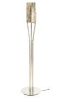 Relic Onyx Stone Floor Lamp. Onyx Floor Lamp. Stainless Steel Floor Lamp. Luxury Floor Lamp. Contemporary Lighting Feature. Modern Home Accent Lamp. Textured Stone Lamp. Statement Floor Lamp. Designer Floor Lamp. Ambient Lighting. Stylish Home Lighting. Unique Floor Lamp. Artisanal Lighting Piece. Reflective Metal Lamp. Sleek Floor Lamp.