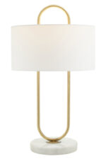 Neila Table Lamp. Brass Frame Table Lamp. White Fabric Shade Lamp. Marble Base Lamp. Contemporary Table Lamp. Modern Home Lighting. Chic Accent Lamp. Minimalist Table Lamp. Boutique Style Lighting. Ambient Light Feature. Portable Table Lamp. Desk Lamp. Side Table Lamp. Luxury Table Lamp. Elegant Home Accent.
