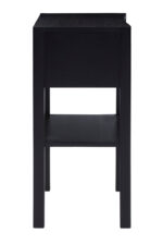 Rocco Bedside Table. Rattan bedside table. Black bedside table. Nordic nightstand. Modern rattan furniture. Sustainable bedside table. One drawer nightstand. Textured drawer table. Contemporary bedroom furniture. Minimalist nightstand. Organic modern design.