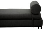 Haisley Day Bed. Dark grey day bed. Contemporary day bed. Minimalist bed. Black metal legs. Upholstered day bed. Modern bedroom furniture. Living room seating. Comfortable day bed. Sleek lounge bed. Nordic style furniture. Stylish upholstered bed.