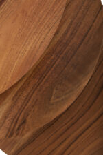 Bayur Nest of 3 Acacia Tables. Acacia wood furniture. Nesting tables. Brown iron frame. Natural wood tables. Modern accent furniture. Sustainable furniture. Industrial nesting tables. Compact space-saving tables. Living room furniture. Scandinavian design. Rustic wood furniture.